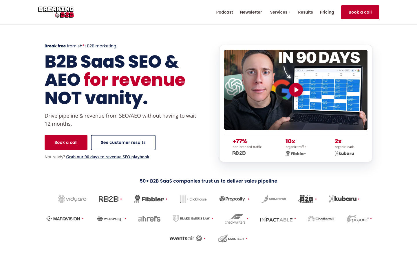Breaking B2B homepage
